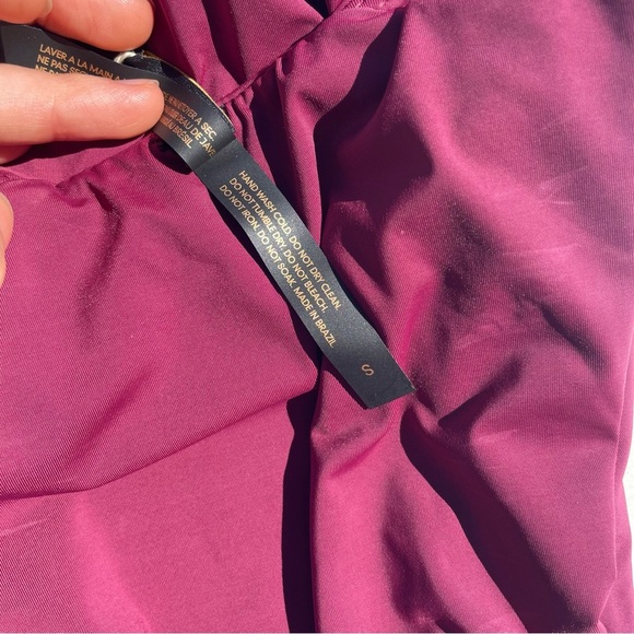 Vix Paula Hermanny one piece swimsuit ventana halter tie maroon red small NWT - Picture 9 of 10